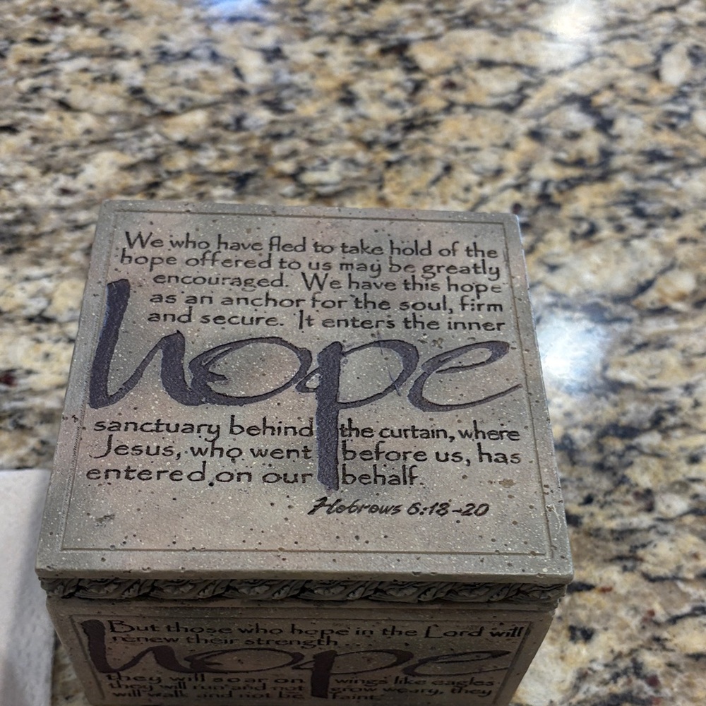 Decorative Hope Box with Inspirational Quote